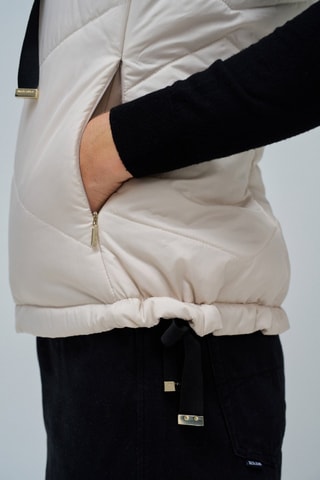 Doudoune sans manches à capuche - Beige