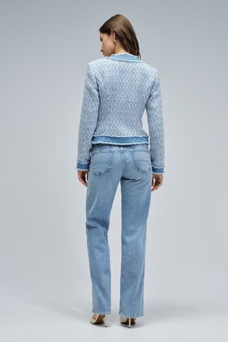 Veste bi-matière - Bleu clair