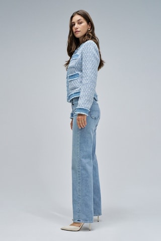Veste bi-matière - Bleu clair