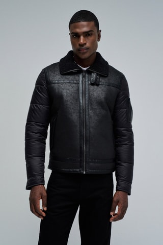 Veste bi-matière - Noir