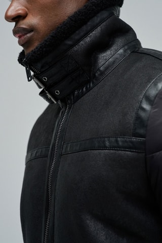 Veste bi-matière - Noir