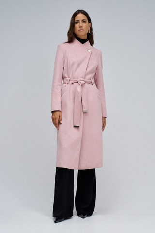 Manteau slim en laine - Rose