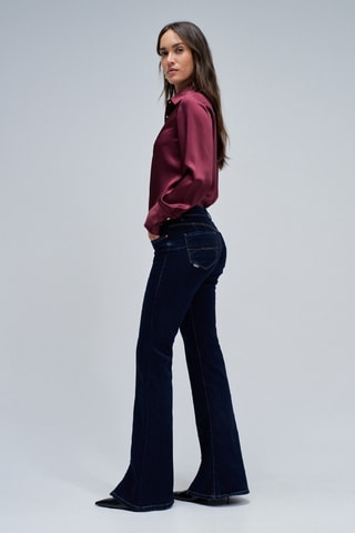 Jean flare push-up - Bleu