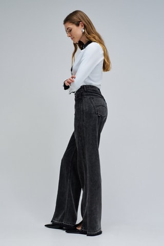 Jean loose taille haute - Noir