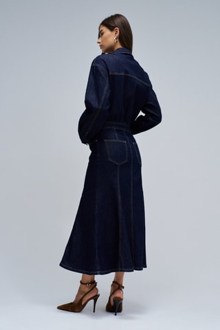 Robe longue en jean - Bleu foncé