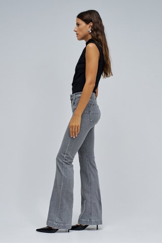 Jean flare push-up - Gris clair