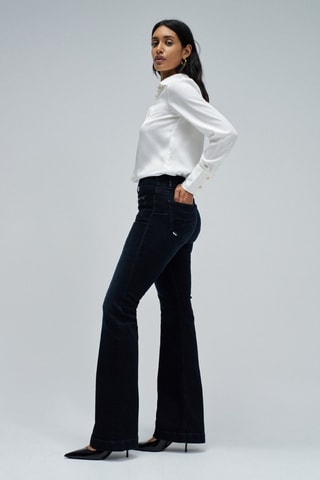 Jean flare push-up - Bleu