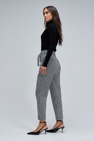 Pantalon slim taille haute - Écru