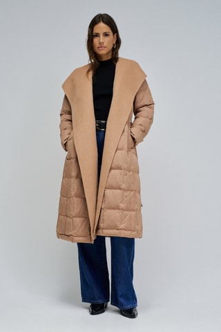 Doudoune longue à capuche - Beige