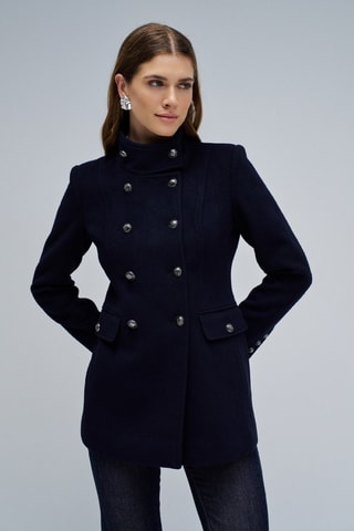 Manteau en laine - Bleu foncé