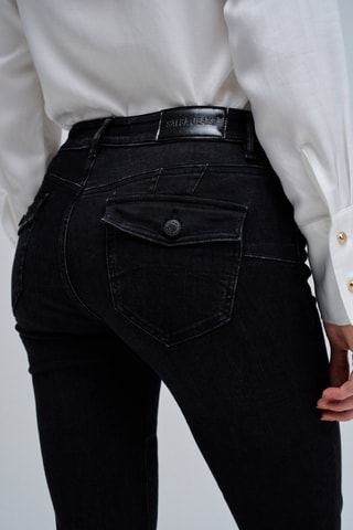 Jean bootcut push-up - Noir