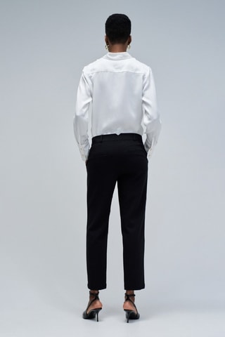 Chino slim taille haute - Noir