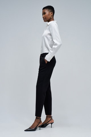 Chino slim taille haute - Noir