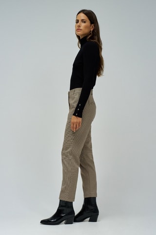Chino slim taille haute - Marron