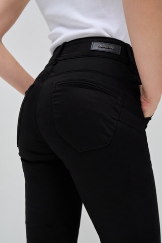 Chino straight taille haute - Noir