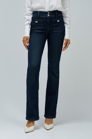Jean bootcut taille haute - Bleu