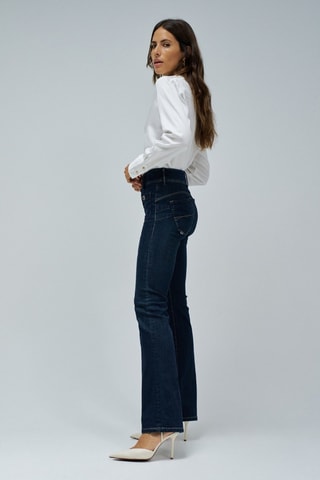 Jean bootcut taille haute - Bleu