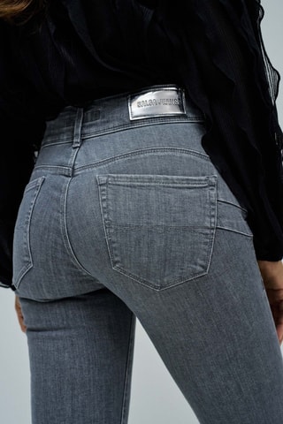 Jean straight taille haute - Gris