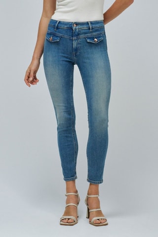 Jean skinny push-up 7/8 - Bleu