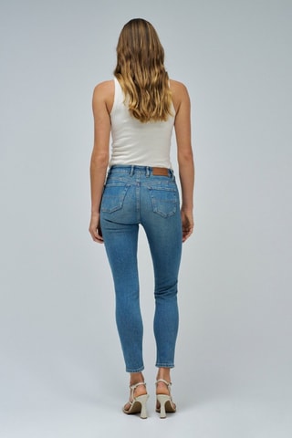 Jean skinny push-up 7/8 - Bleu