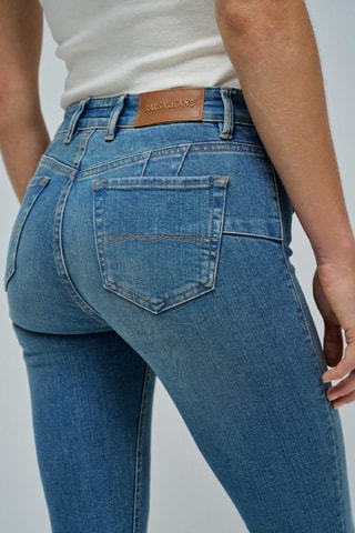 Jean skinny push-up 7/8 - Bleu