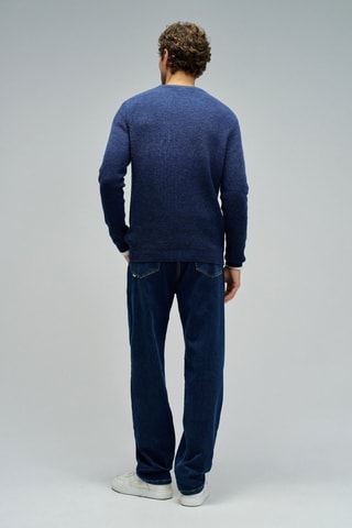 Pull dip and dye en laine - Bleu foncé