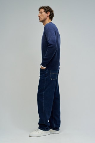 Pull dip and dye en laine - Bleu foncé