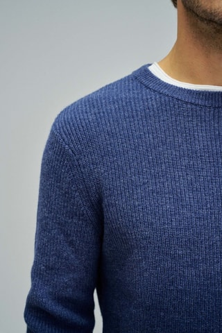Pull dip and dye en laine - Bleu foncé