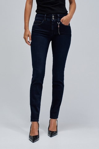 Jean skinny taille haute - Bleu foncé