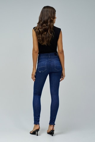 Jean skinny taille haute - Bleu