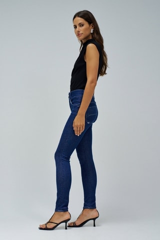Jean skinny taille haute - Bleu