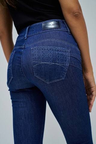 Jean skinny taille haute - Bleu