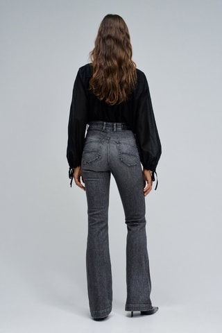 Jean flare taille haute - Noir