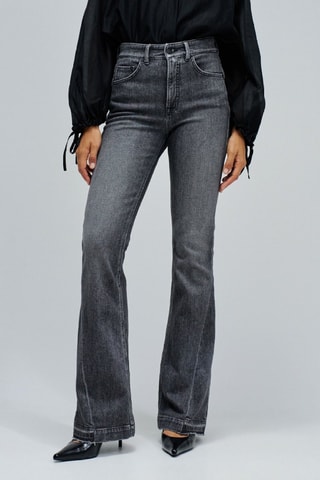 Jean flare taille haute - Noir
