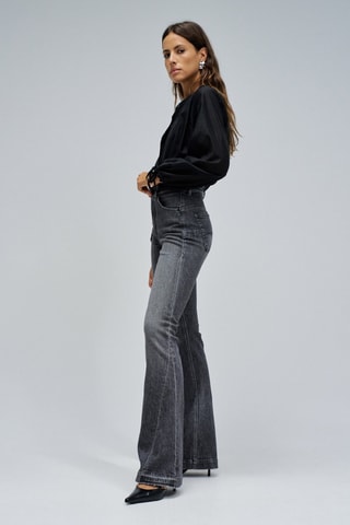 Jean flare taille haute - Noir