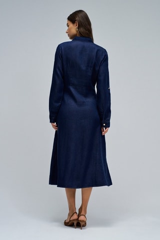 Robe chemise en jean - Bleu