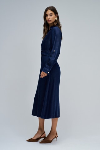 Robe chemise en jean - Bleu
