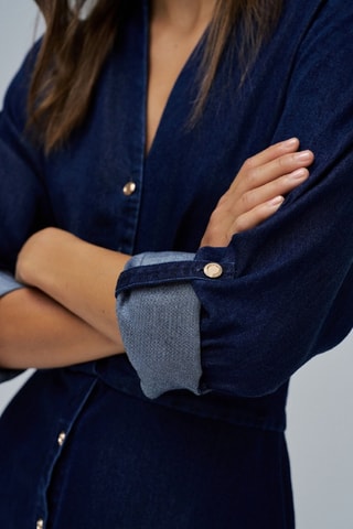 Robe chemise en jean - Bleu