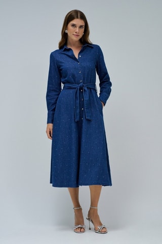 Robe chemise en jean - Bleu