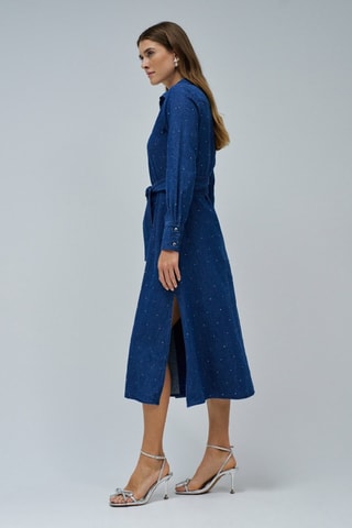 Robe chemise en jean - Bleu