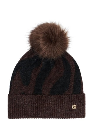 Bonnet à pompon - Marron