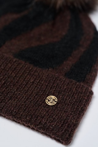 Bonnet à pompon - Marron