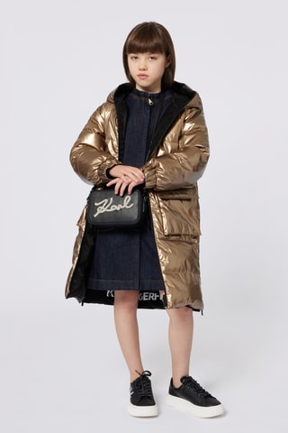 Doudoune longue réversible à capuche - Noir - Karl Lagerfeld