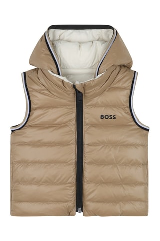 Piumino con cappuccio senza maniche double face - Marrone - Boss