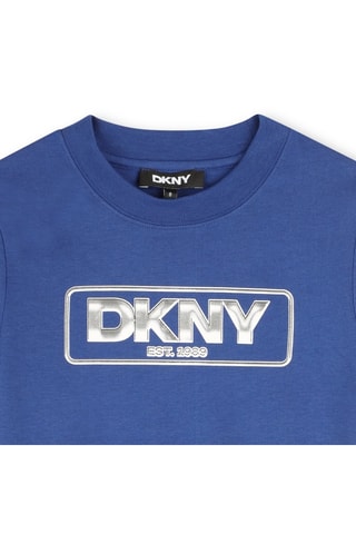 T-shirt en coton biologique - Bleu roi - DKNY
