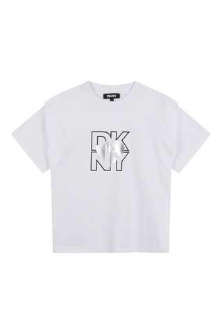 T-shirt trompe-l’œil en coton biologique - Blanc - DKNY