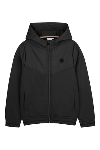 Felpa bimateriale con cappuccio - Nero - Boss