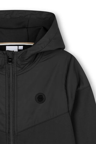 Felpa bimateriale con cappuccio - Nero - Boss