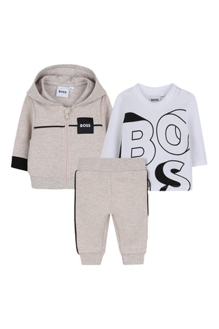 Ensemble 3 pièces en coton biologique - Ecru chiné et beige chiné - Boss