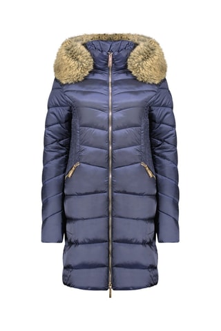 Lange Gewatteerde Jas Bololitaeak  - Wit en blauw
